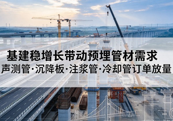 广平基建稳增长带动预埋监测管材需求，声测管、沉降板、注浆管订单持续放量